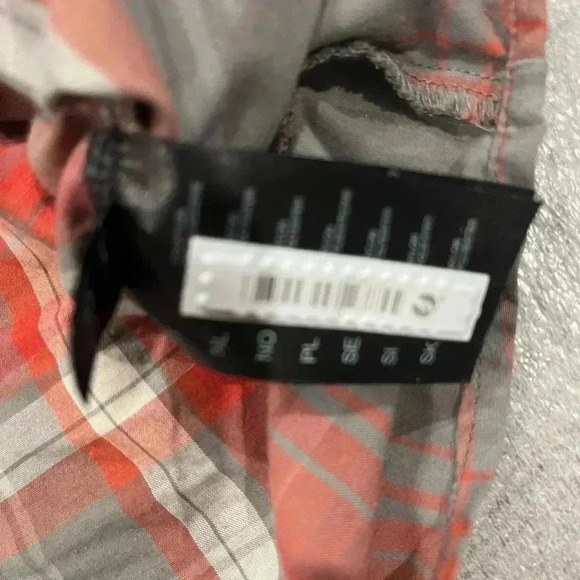 [L]Kuhl Red/Gray Plaid Short Sleeve Button  Up Outdoor Shirt - Picture 6 of 7